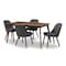 Baxton Studio Cody Dark Grey Upholstered Walnut Finished Wood 5-Piece Dining Set 144-7942-7946 - alternate 1
